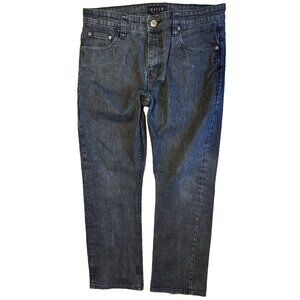 DSTLD Mens Solid Straight Leg Jeans Black 34 X 30 Stretch Cotton